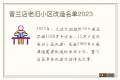 普兰店老旧小区改造名单2023