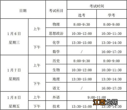 浙江2023年1月选考学考时间 具体考试时间安排