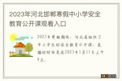 2023年河北邯郸寒假中小学安全教育公开课观看入口