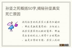 孙坚之死概括50字,揭秘孙坚真实死亡原因