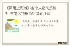 《风雨上海滩》各个人物关系解析 主要人物角色扮演者介绍