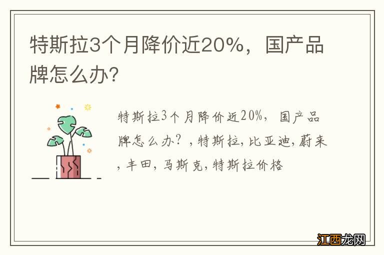 特斯拉3个月降价近20%，国产品牌怎么办？