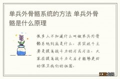 单兵外骨骼系统的方法 单兵外骨骼是什么原理