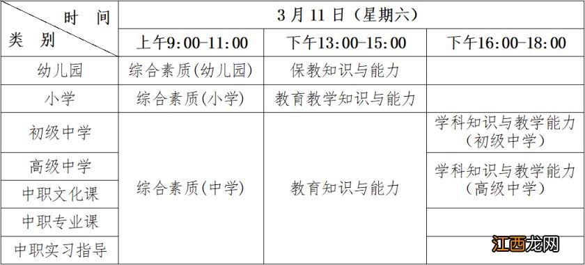 2023年中山教师资格笔试时间