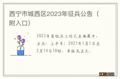 附入口 西宁市城西区2023年征兵公告