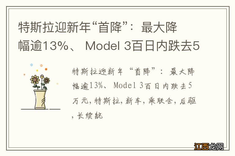 特斯拉迎新年“首降”：最大降幅逾13%、 Model 3百日内跌去5万元