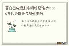 暮白首电视剧中明尊是谁 大boss真实身份是灵教教主吗