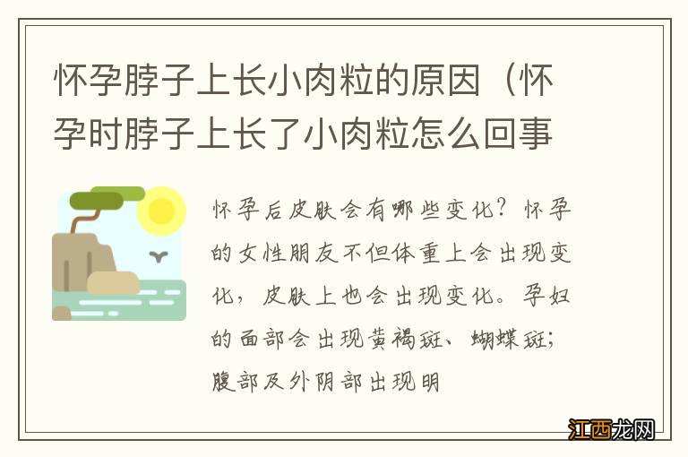 怀孕时脖子上长了小肉粒怎么回事 怀孕脖子上长小肉粒的原因