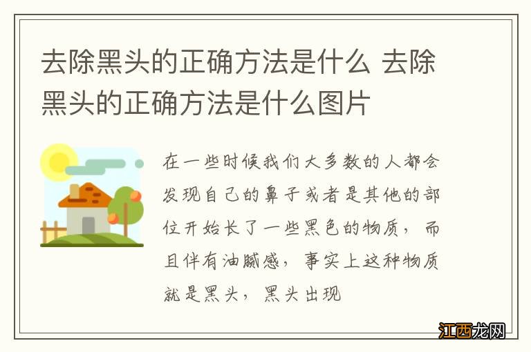 去除黑头的正确方法是什么 去除黑头的正确方法是什么图片