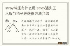 stray斗篷有什么用 stray迷失工人服与毯子等获得方法介绍