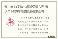 青少年14岁脾气暴躁爱砸东西 青少年14岁脾气暴躁爱砸东西有什么药吃吗