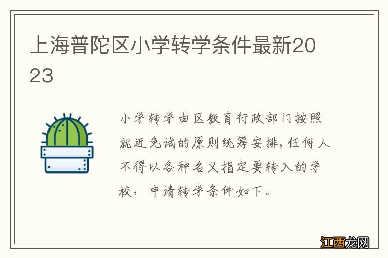 上海普陀区小学转学条件最新2023