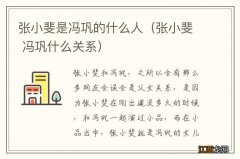 张小斐 冯巩什么关系 张小斐是冯巩的什么人