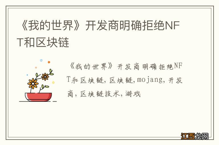 《我的世界》开发商明确拒绝NFT和区块链