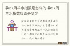 孕27周羊水指数是怎样的 孕27周羊水指数应该是多少