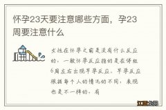 怀孕23天要注意哪些方面，孕23周要注意什么