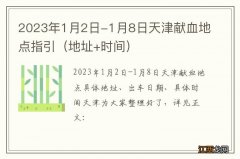 地址+时间 2023年1月2日-1月8日天津献血地点指引