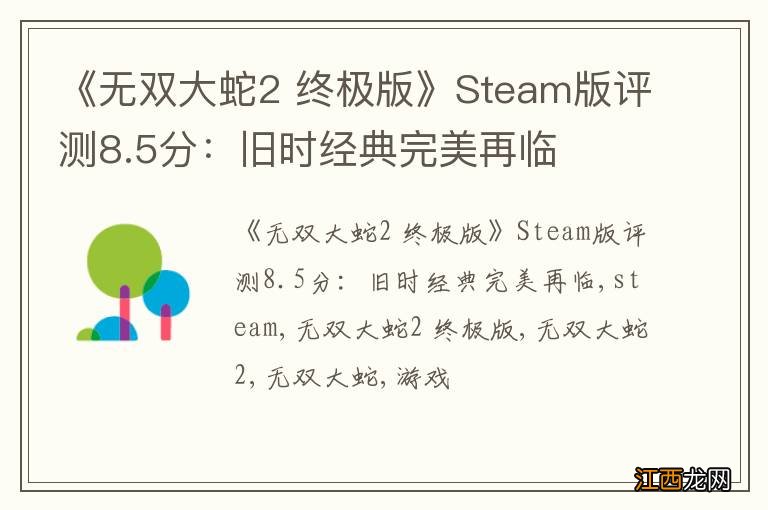 《无双大蛇2 终极版》Steam版评测8.5分：旧时经典完美再临