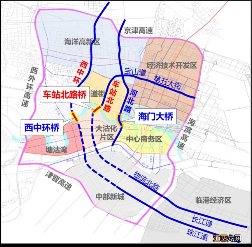 2023年1月1日天津滨海新区车站北路跨海河大桥正式开工建设