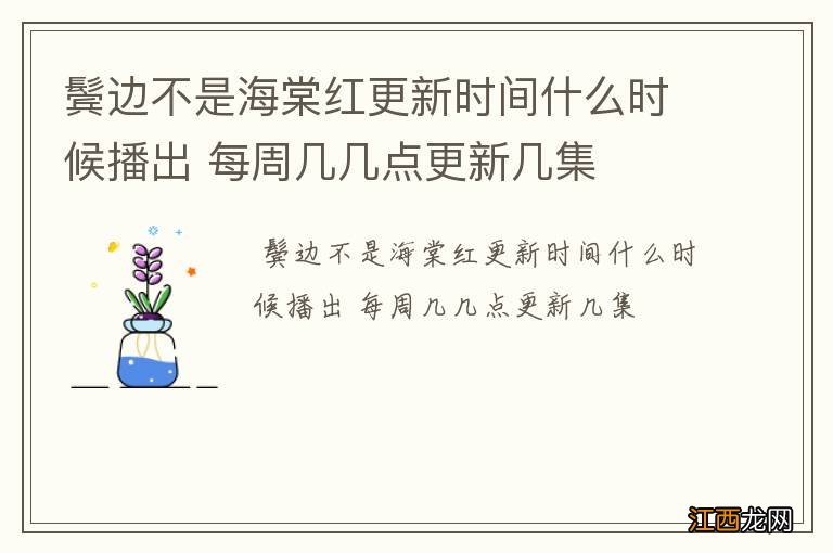 鬓边不是海棠红更新时间什么时候播出 每周几几点更新几集