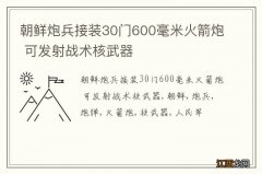 朝鲜炮兵接装30门600毫米火箭炮 可发射战术核武器