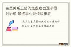 完美关系卫哲的焦虑症也逐渐得到治愈 最终事业爱情双丰收