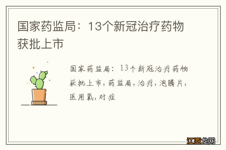 国家药监局：13个新冠治疗药物获批上市