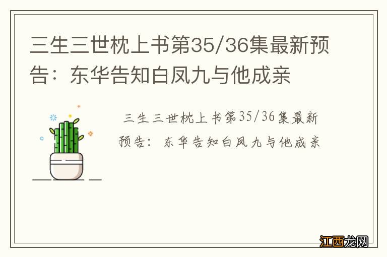 三生三世枕上书第35/36集最新预告：东华告知白凤九与他成亲