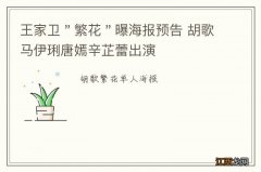 王家卫＂繁花＂曝海报预告 胡歌马伊琍唐嫣辛芷蕾出演