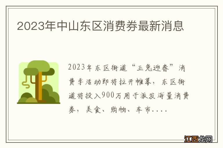 2023年中山东区消费券最新消息