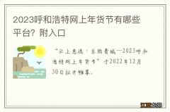 2023呼和浩特网上年货节有哪些平台？附入口