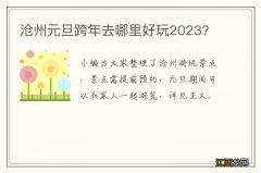 沧州元旦跨年去哪里好玩2023?