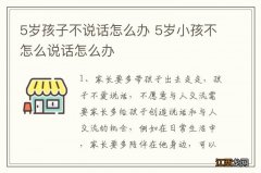 5岁孩子不说话怎么办 5岁小孩不怎么说话怎么办