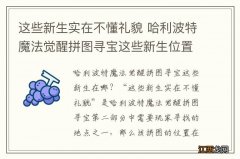 这些新生实在不懂礼貌 哈利波特魔法觉醒拼图寻宝这些新生位置