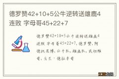 德罗赞42+10+5公牛逆转送雄鹿4连败 字母哥45+22+7