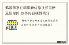 鹤唳华亭在哪里看优酷视频最新更新时间 故事内容梗概简介