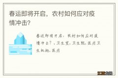 春运即将开启，农村如何应对疫情冲击？