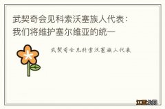 武契奇会见科索沃塞族人代表：我们将维护塞尔维亚的统一