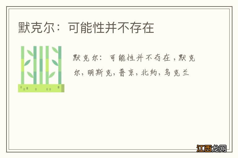 默克尔：可能性并不存在