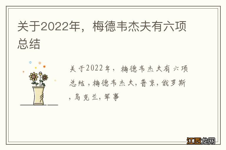 关于2022年，梅德韦杰夫有六项总结