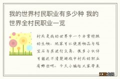 我的世界村民职业有多少种 我的世界全村民职业一览