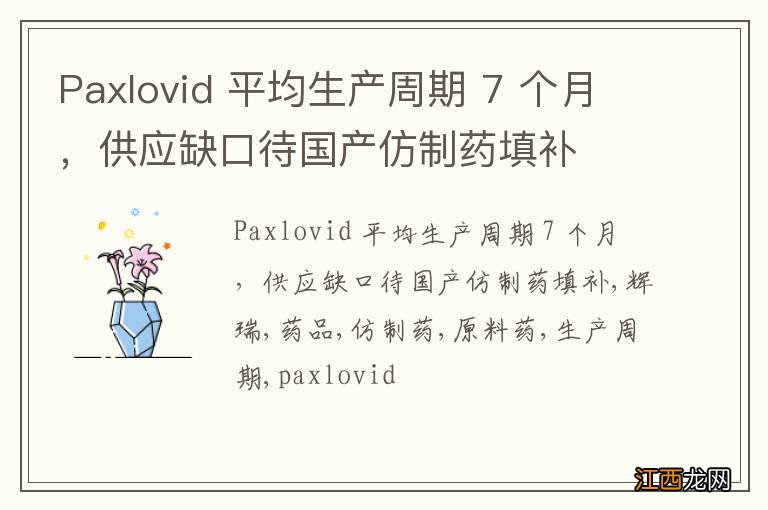 Paxlovid 平均生产周期 7 个月，供应缺口待国产仿制药填补