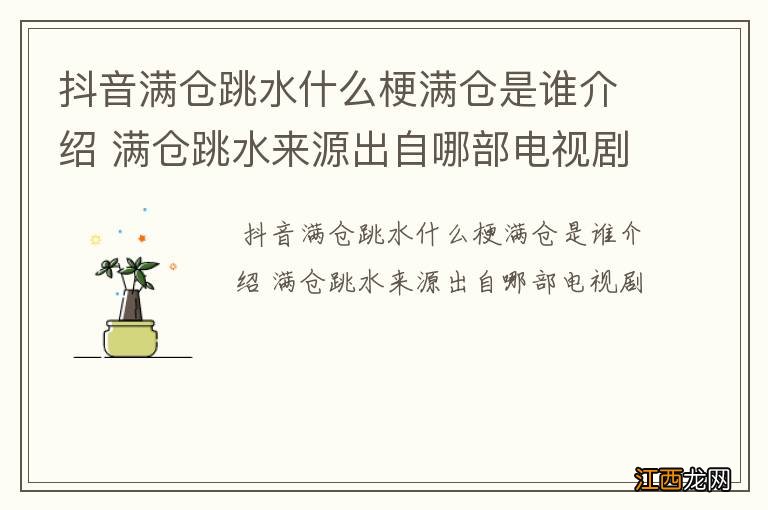 抖音满仓跳水什么梗满仓是谁介绍 满仓跳水来源出自哪部电视剧