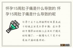 怀孕15周肚子痛是什么导致的 怀孕15周肚子痛是什么导致的呢