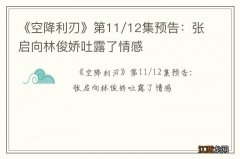 《空降利刃》第11/12集预告：张启向林俊娇吐露了情感