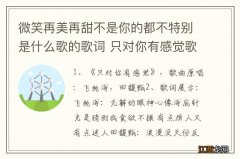 微笑再美再甜不是你的都不特别是什么歌的歌词 只对你有感觉歌词展示