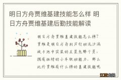 明日方舟贾维基建技能怎么样 明日方舟贾维基建后勤技能解读