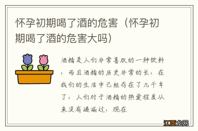 怀孕初期喝了酒的危害大吗 怀孕初期喝了酒的危害