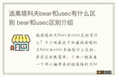 逃离塔科夫bear和usec有什么区别 bear和usec区别介绍