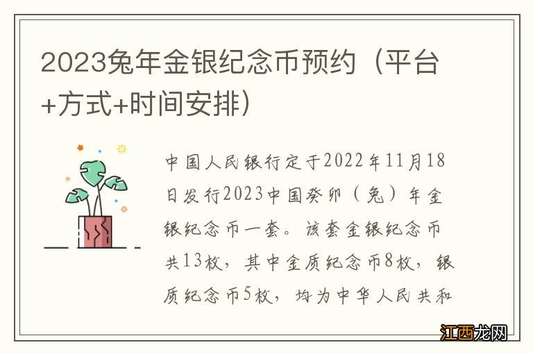 平台+方式+时间安排 2023兔年金银纪念币预约